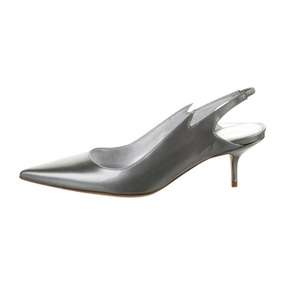 Tamara Mellon Soft Patent Flare Slingback Heels Sz.37